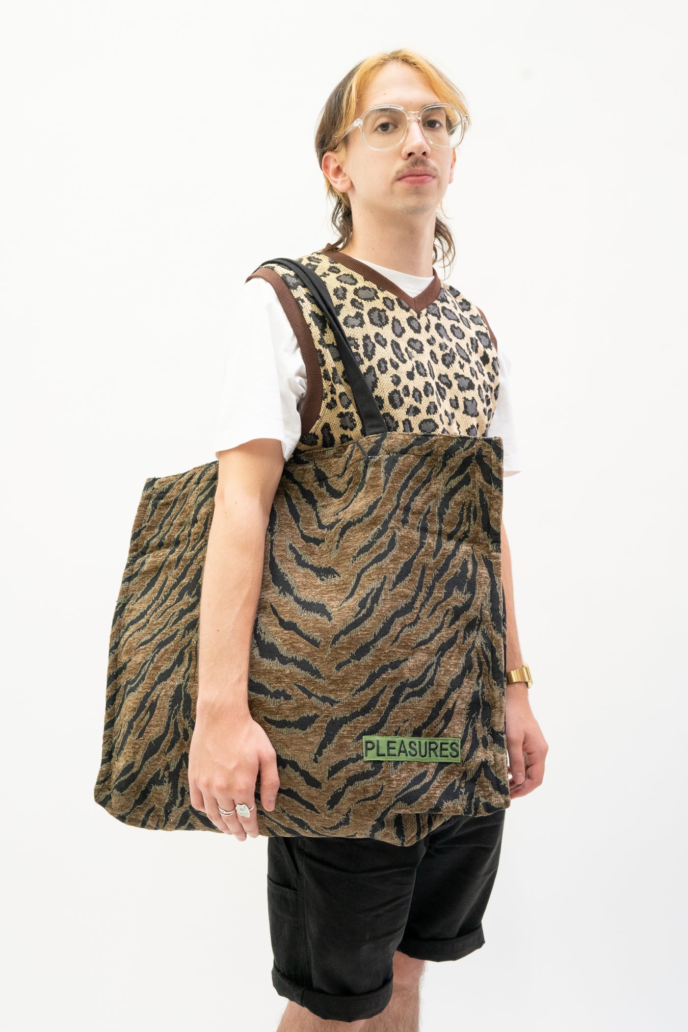 Pleasures Jungle Oversized Doublesided Tote in Brown