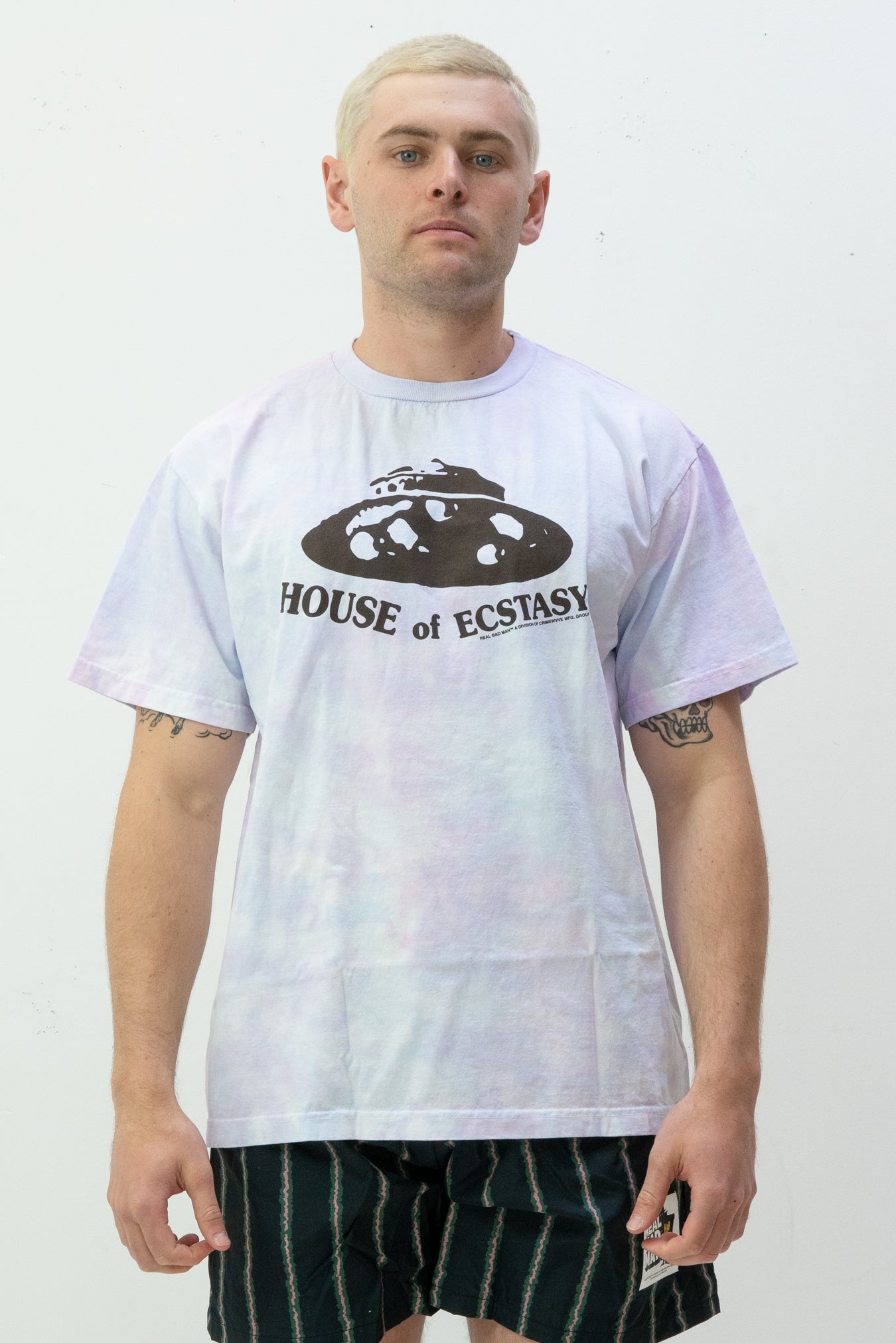 Real Bad Man House Of Ecstasy Tee In Cotton Candy Tie Dye