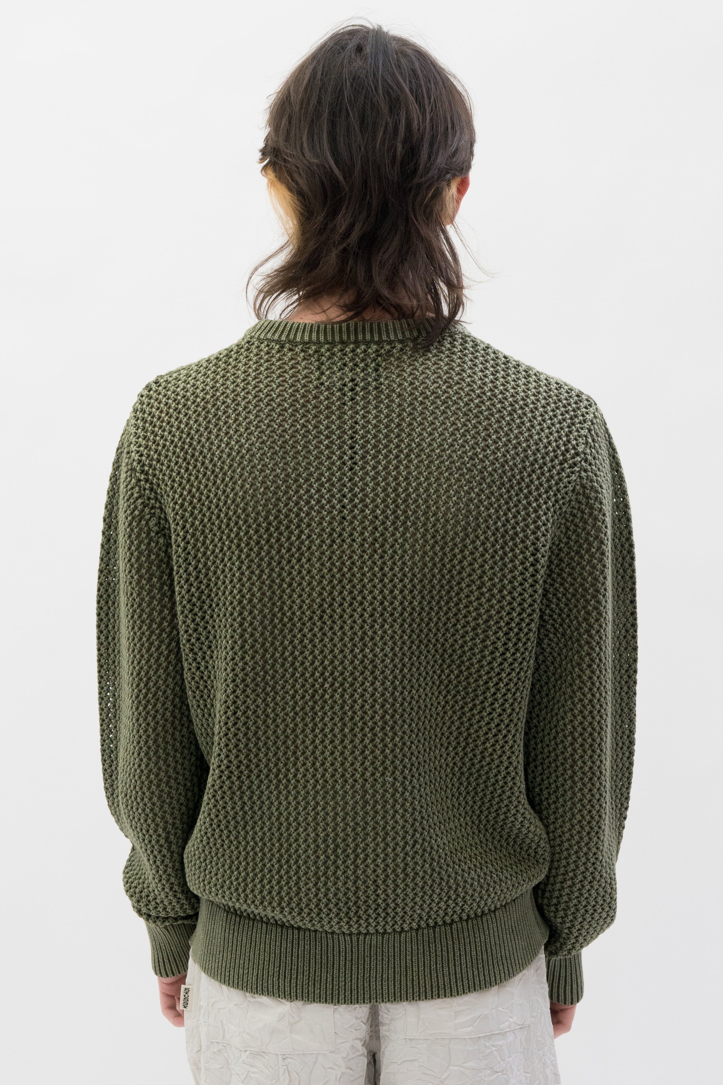 Stussy Pigment Dyed Loose Gauge Sweater in Dark Olive