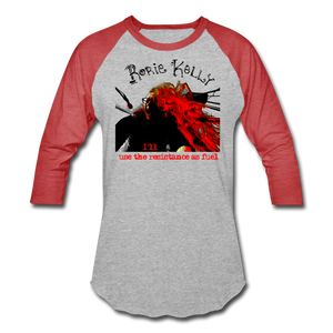 Resistance As Fuel Baseball T-Shirt - heather gray/red