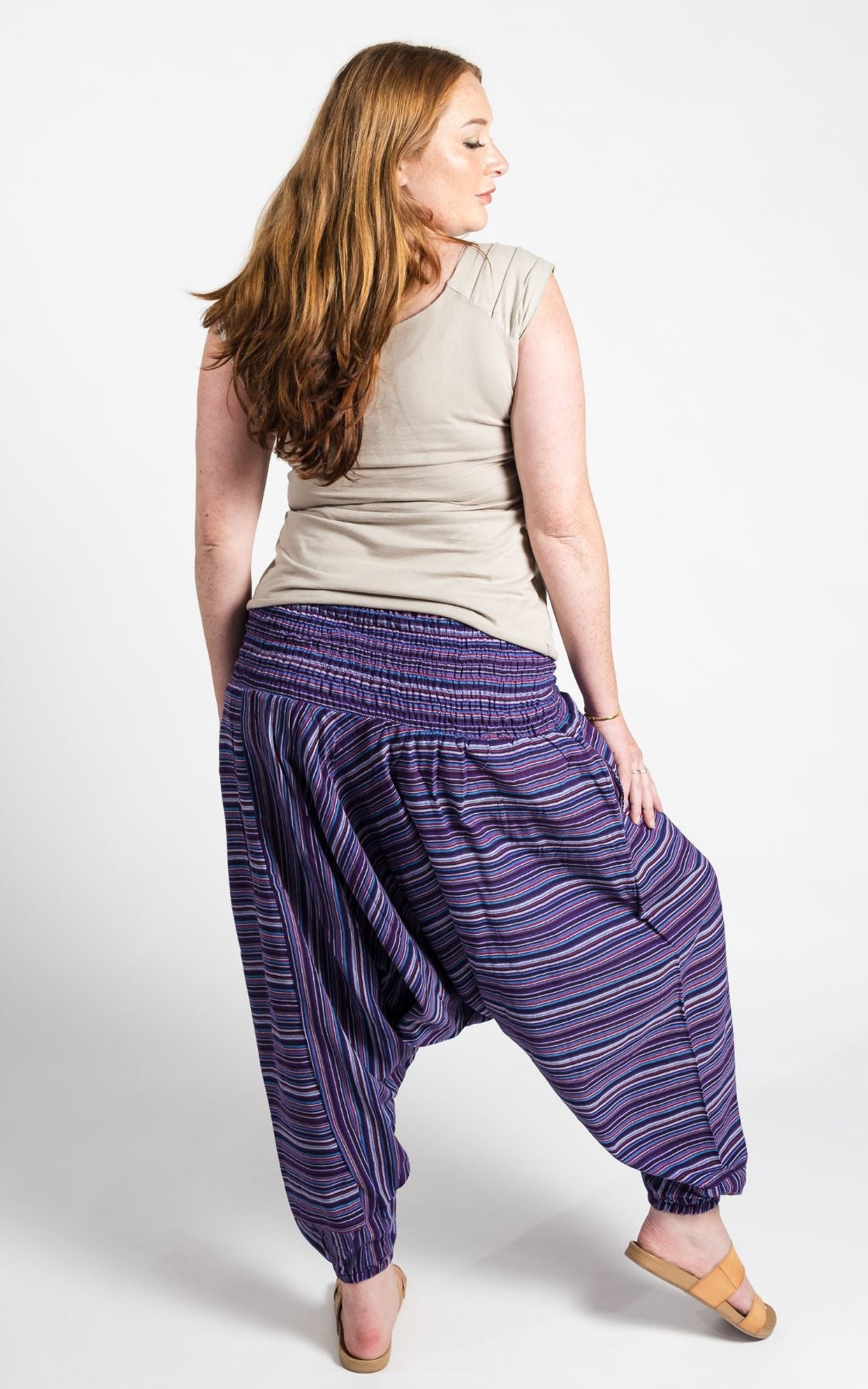 Low Crotch Pants - Striped