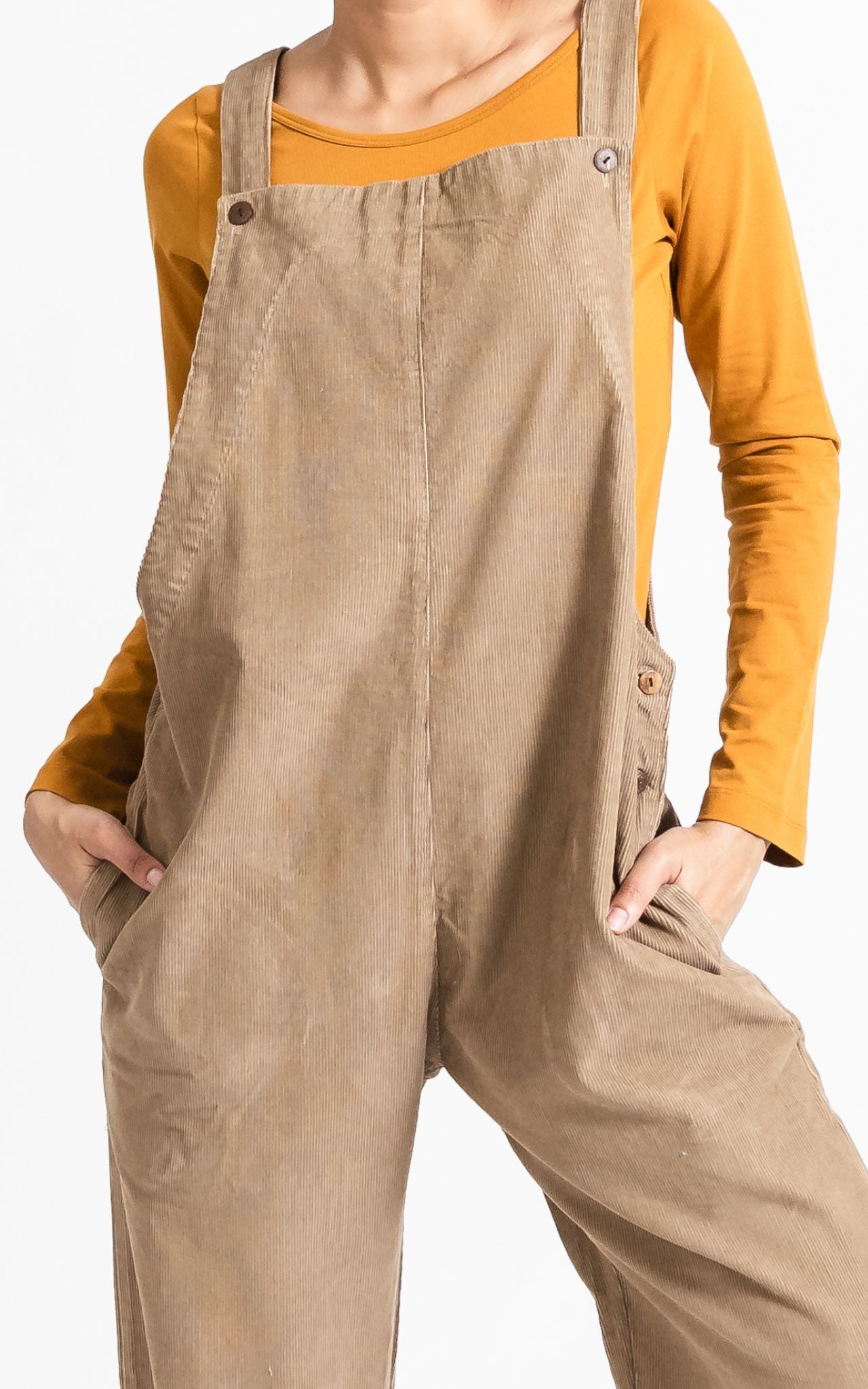 Corduroy Overalls - Sand