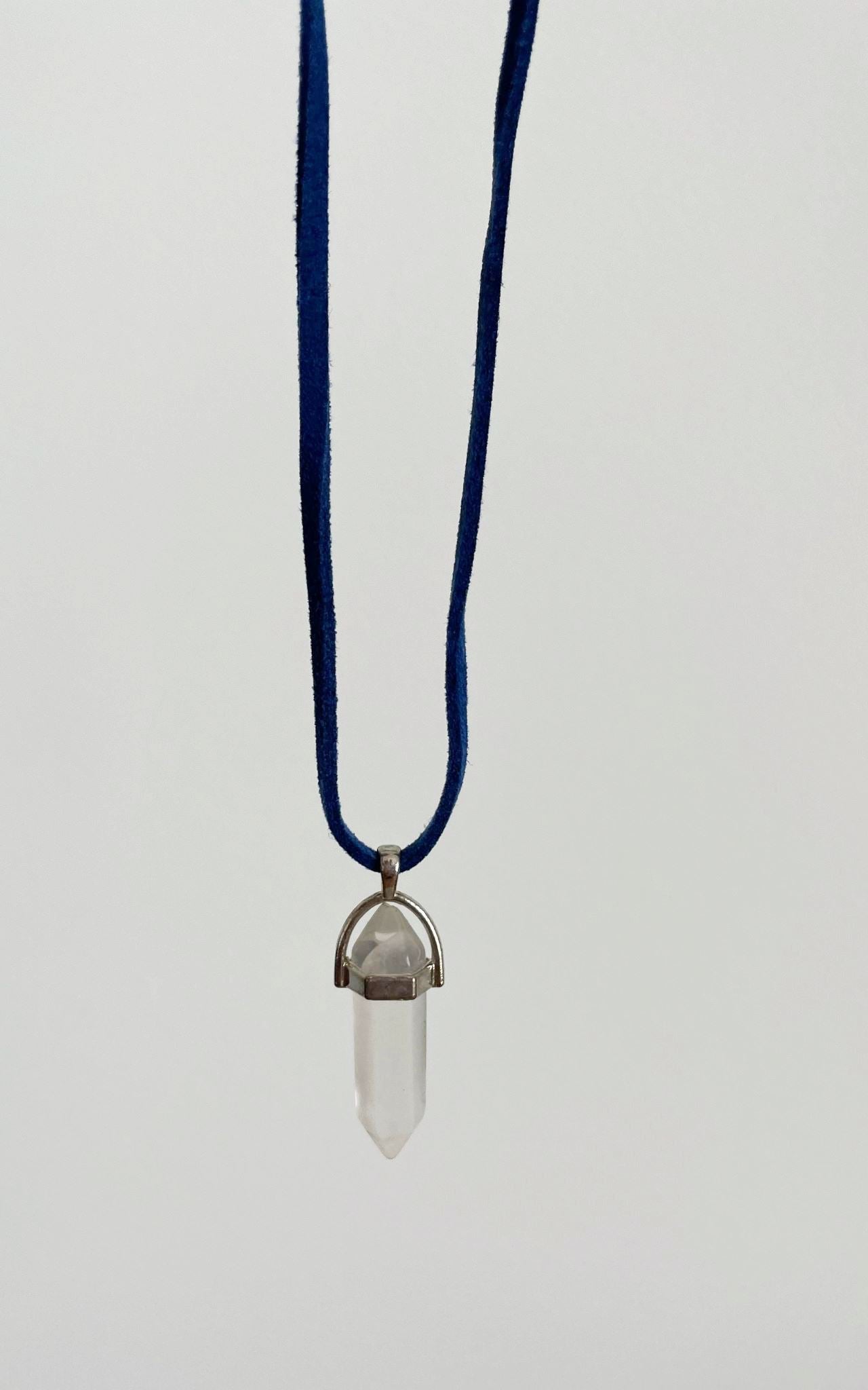 Suede Necklace - 'Crystal'