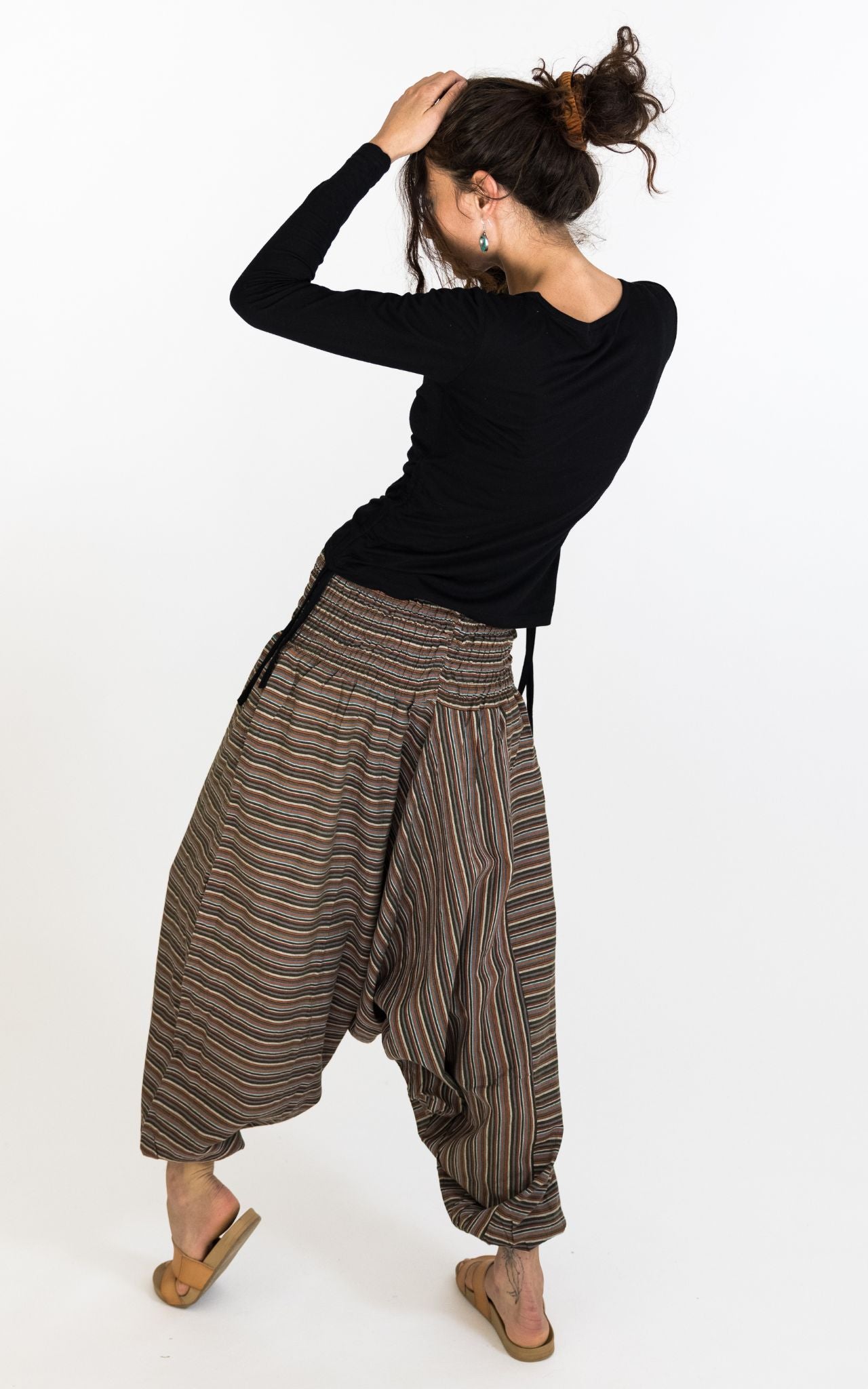 Low Crotch Pants - Striped