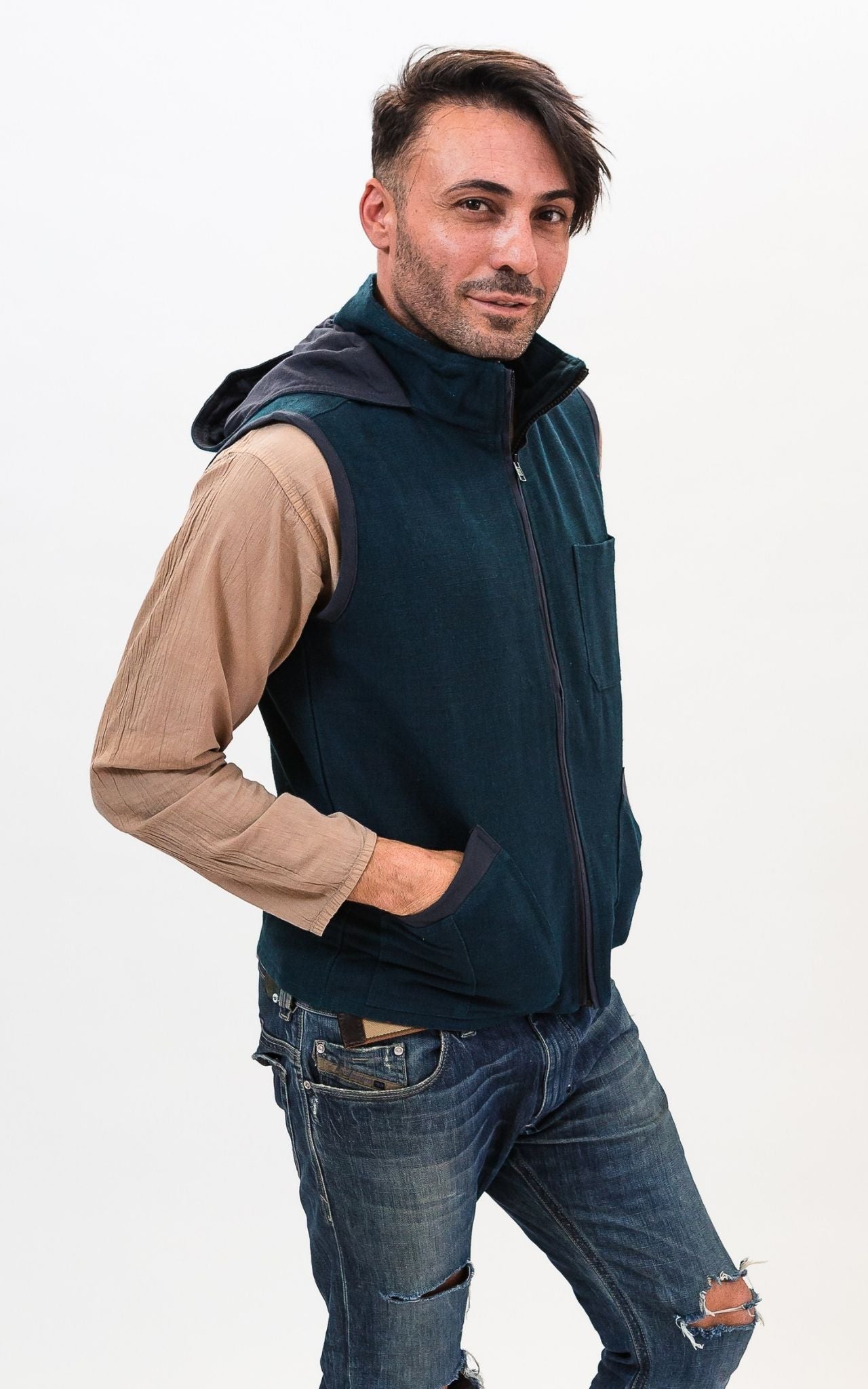 Cotton Vest with Hood