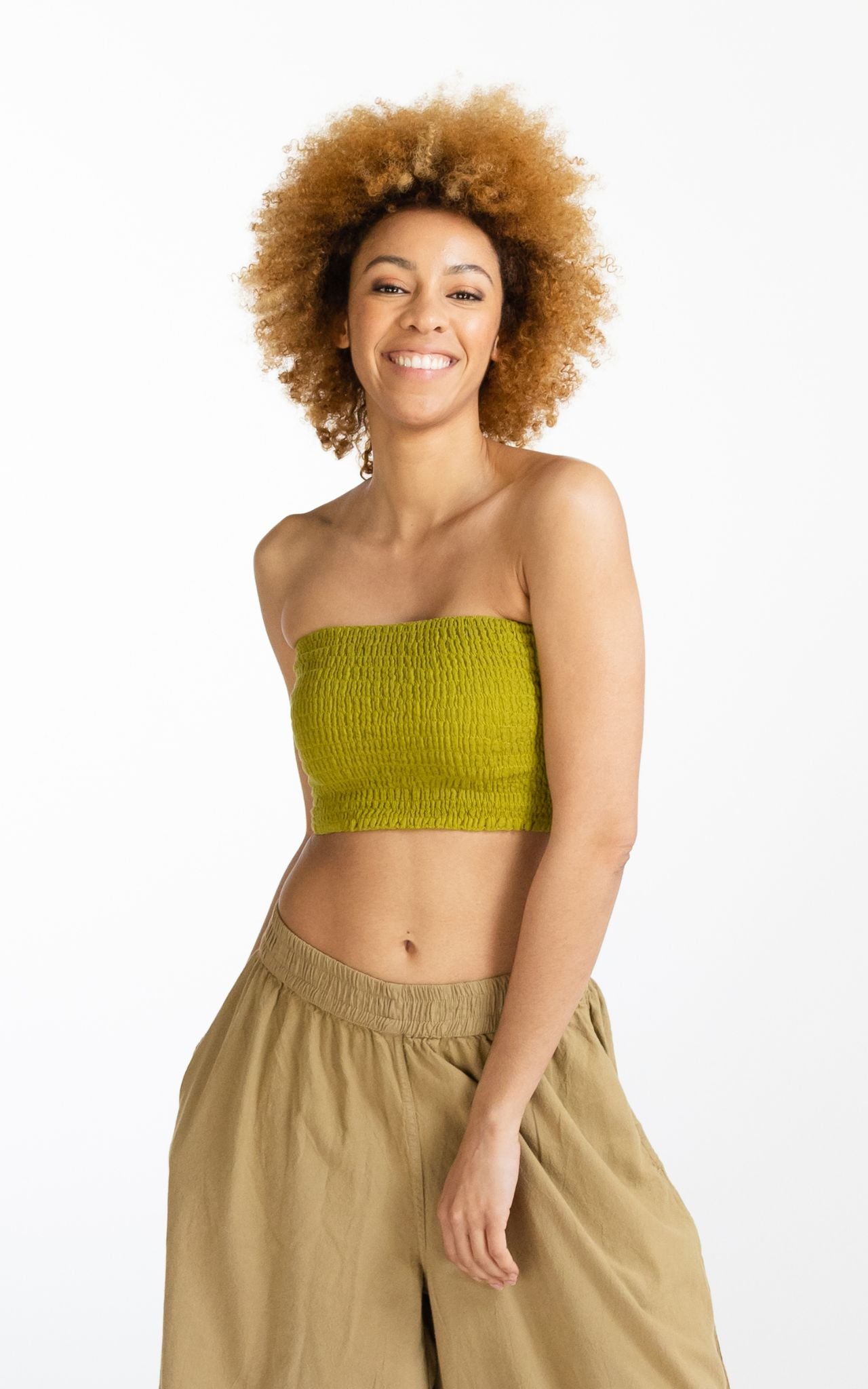 Cotton Tube Top - Lime Green