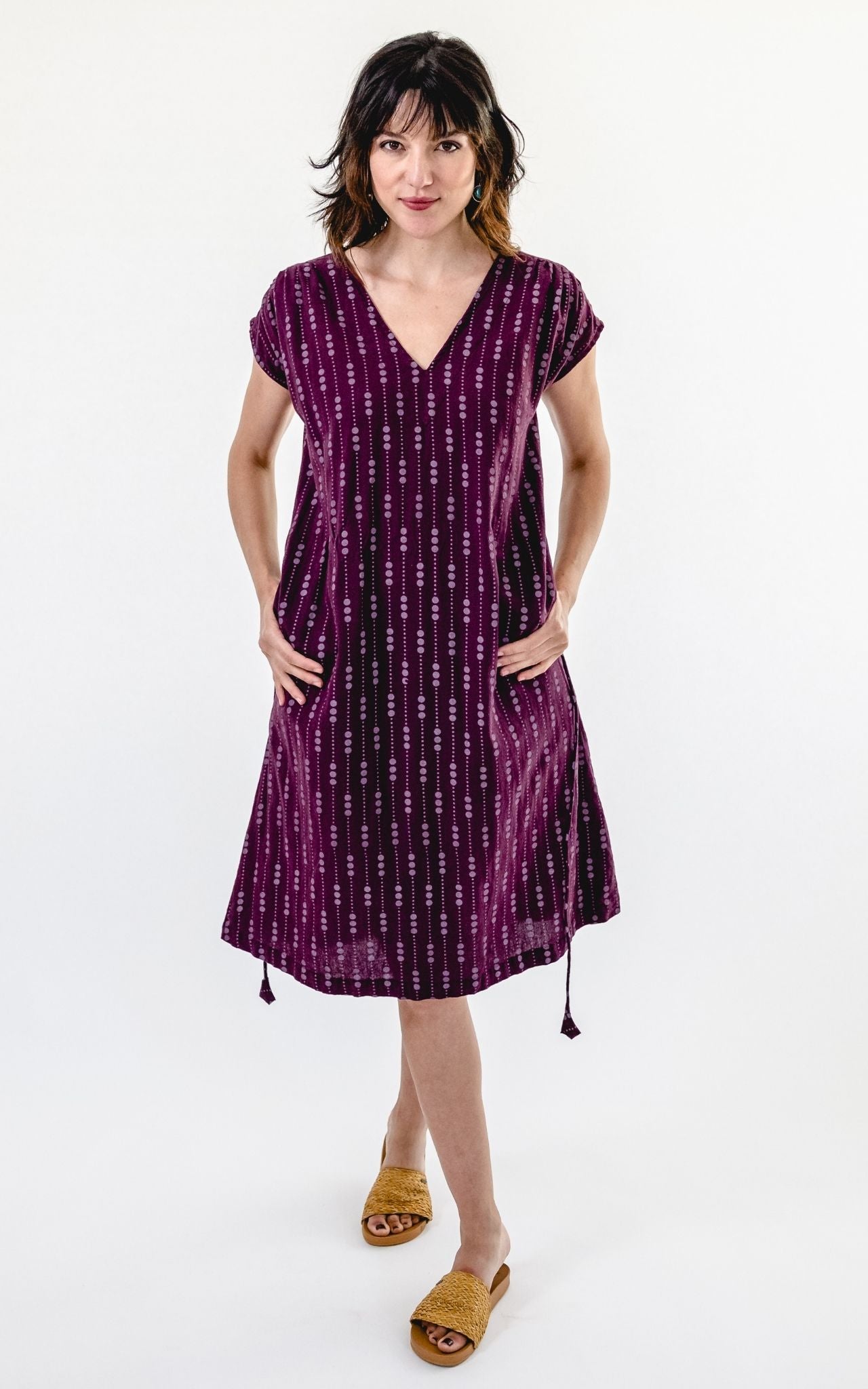 Aurora Dress (Printed) - Wine