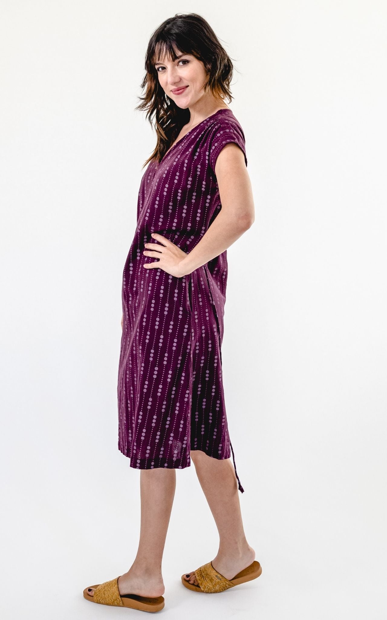 Aurora Dress (Printed) - Wine