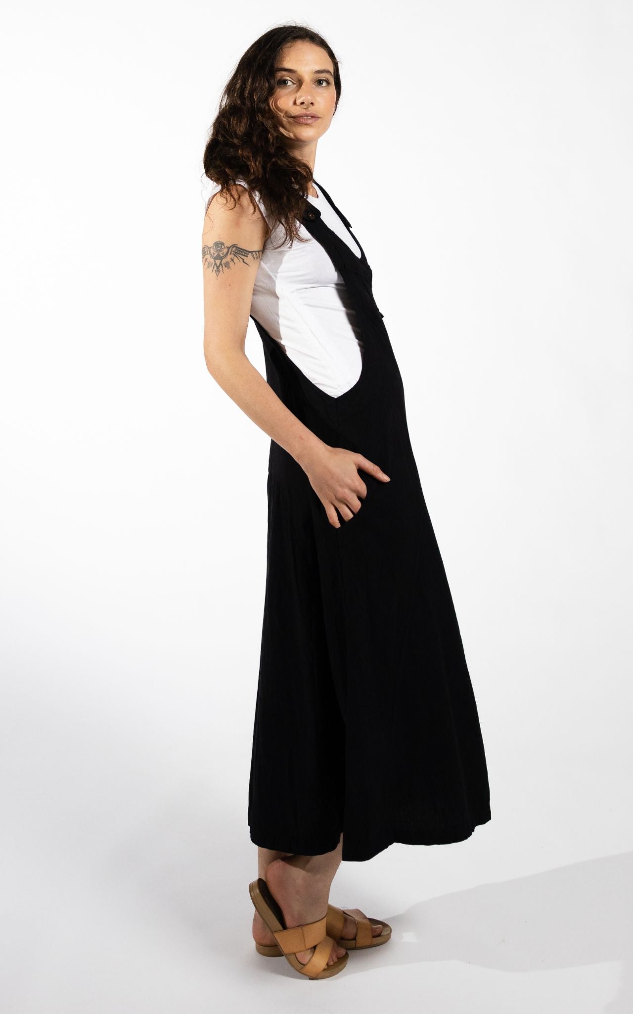 Dungaree Dress - Black