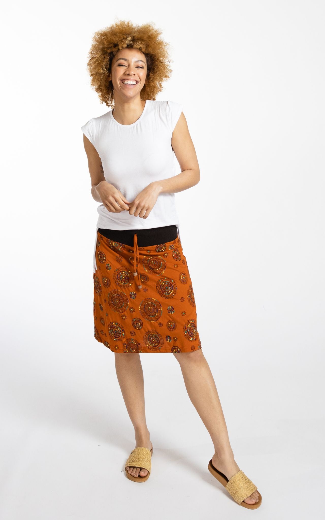 Mandala Skirt - Burnt Orange