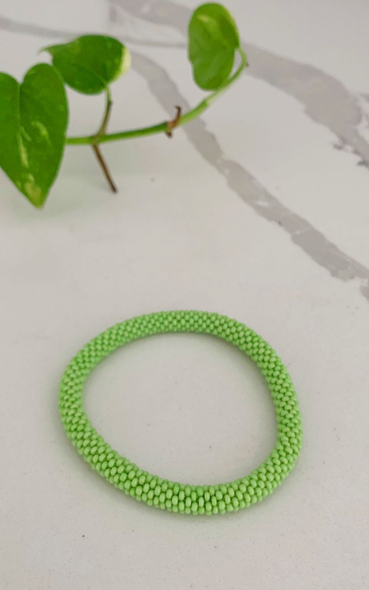 Rolling Beaded Bracelet - Lime