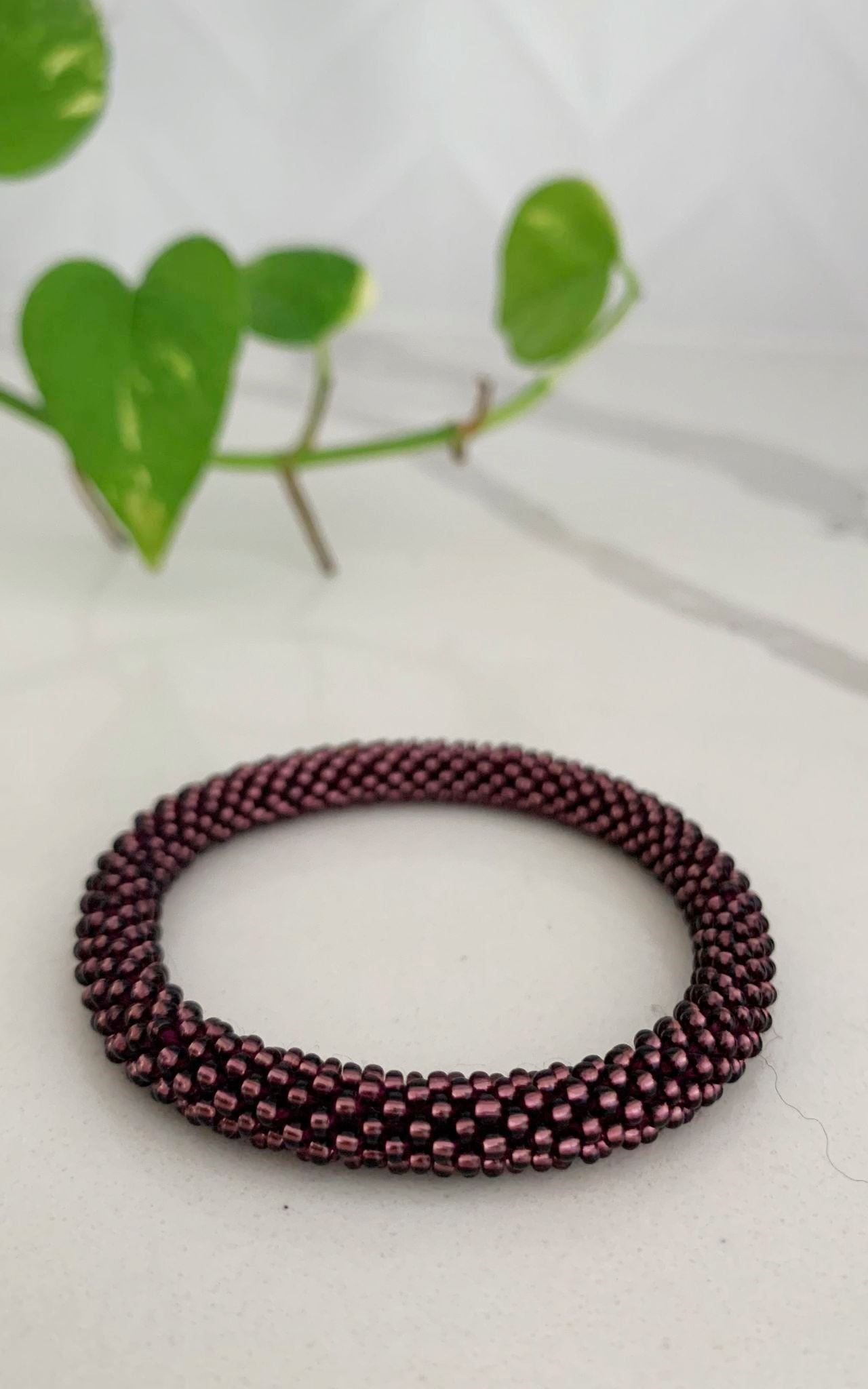 Rolling Beaded Bracelet - Maroon