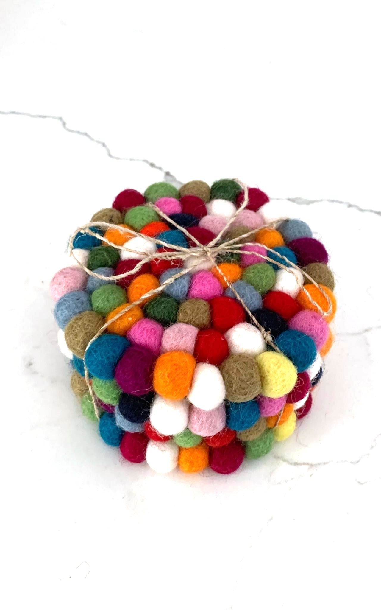 Felt Ball Coasters - Multicolour