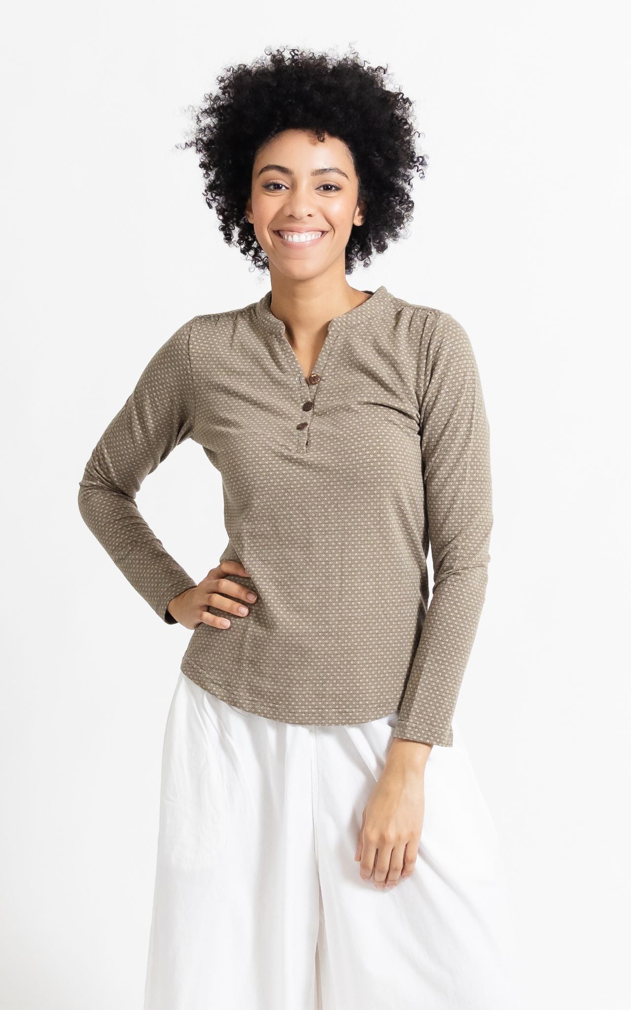 Clementine Top (Long Sleeve) - Olive