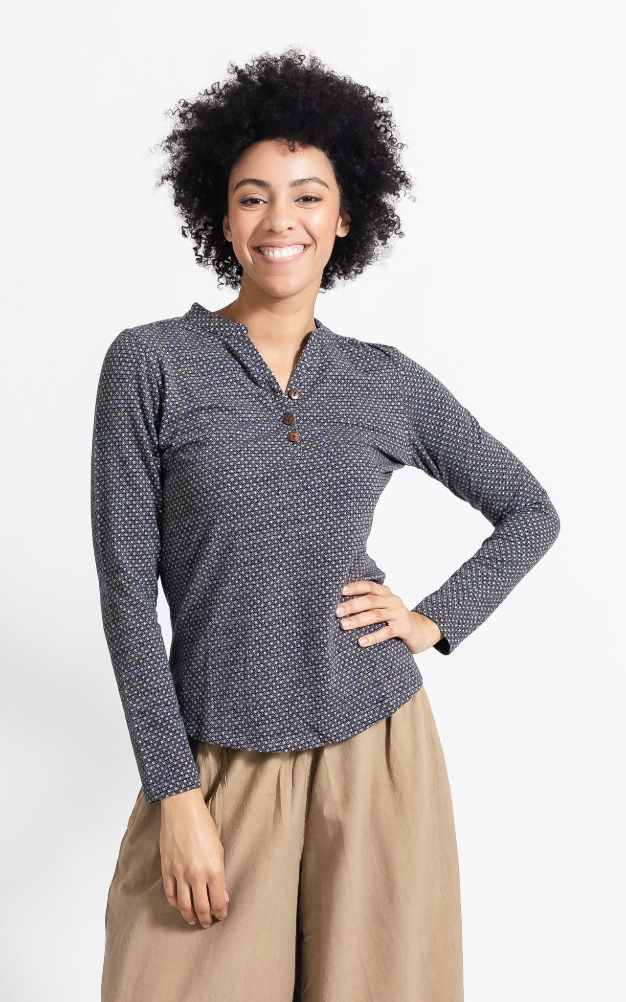 Clementine Top (Long Sleeve) - Charcoal