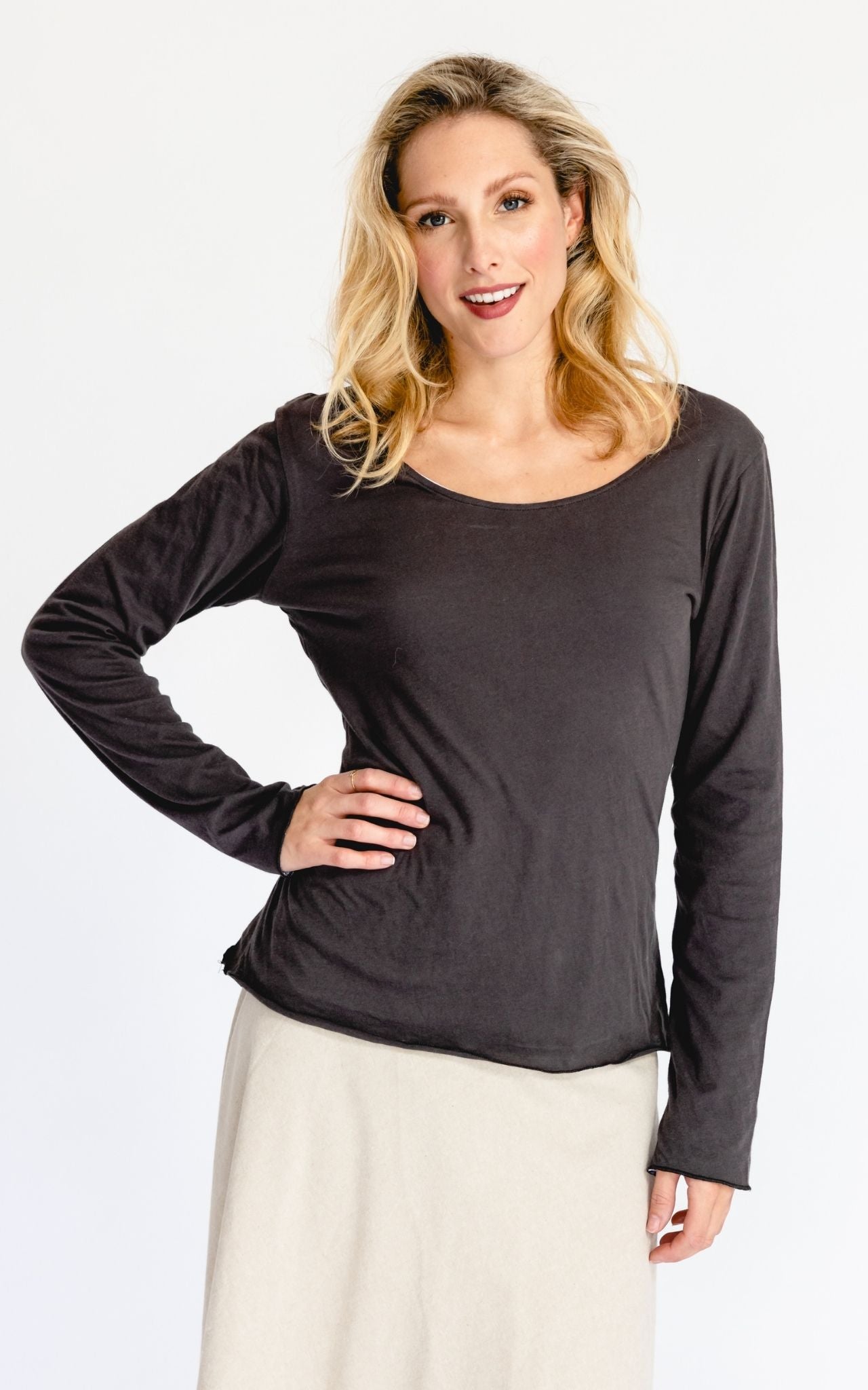 Kora Reversible Top - Charcoal