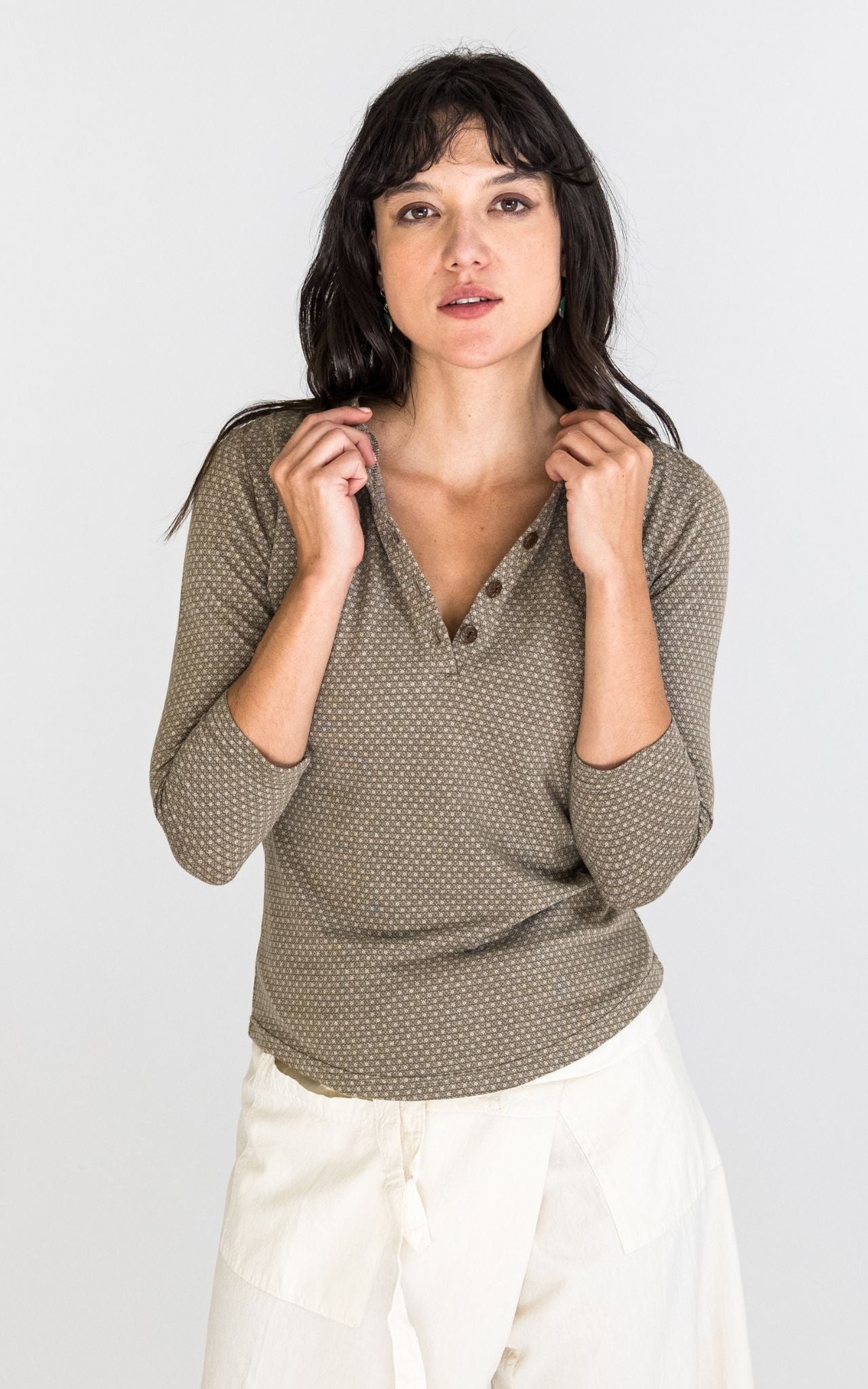 Clementine Top (Pebble) - Olive