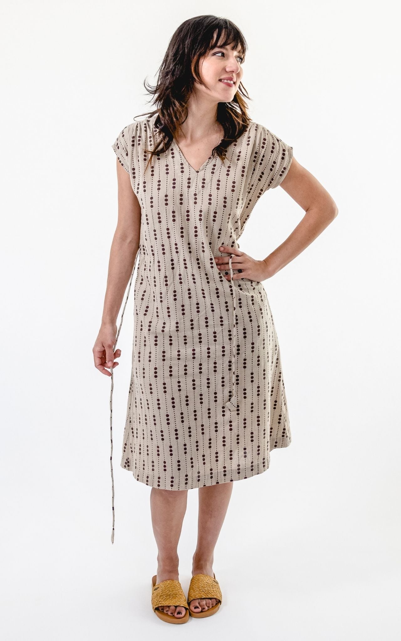 Aurora Dress (Printed) - Oatmeal