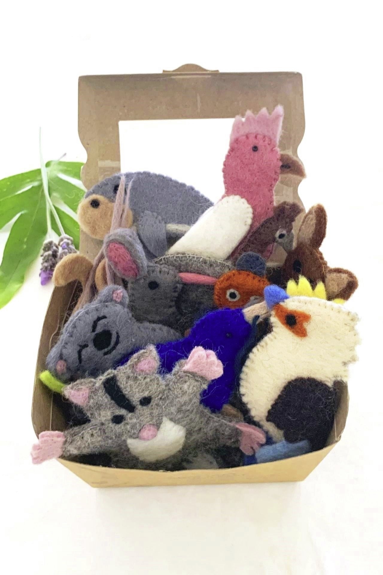 Felt Finger Puppet Set - Australian Animals