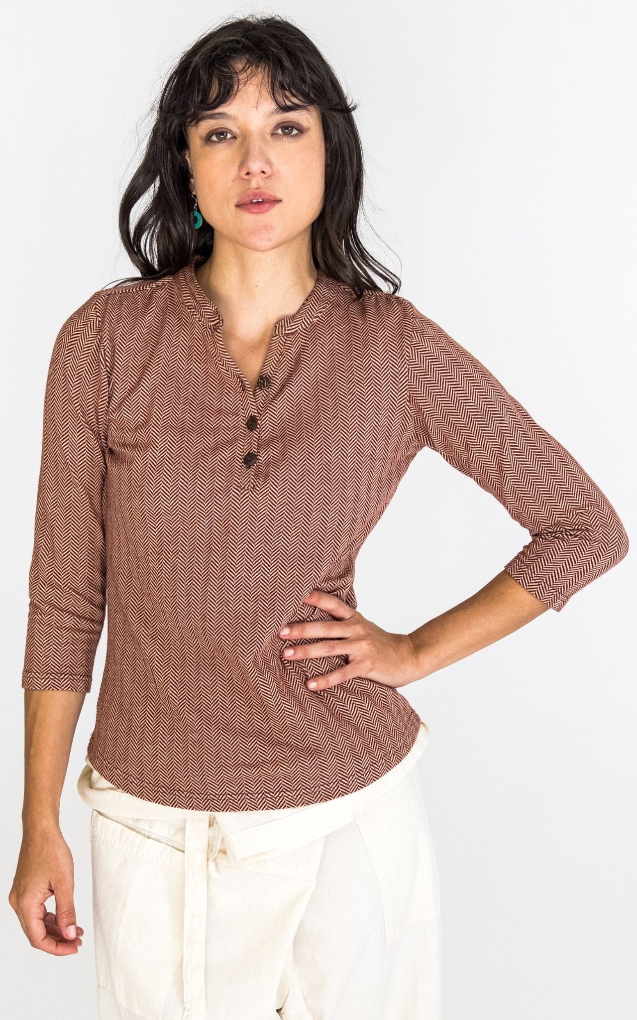 Clementine Top - Herringbone