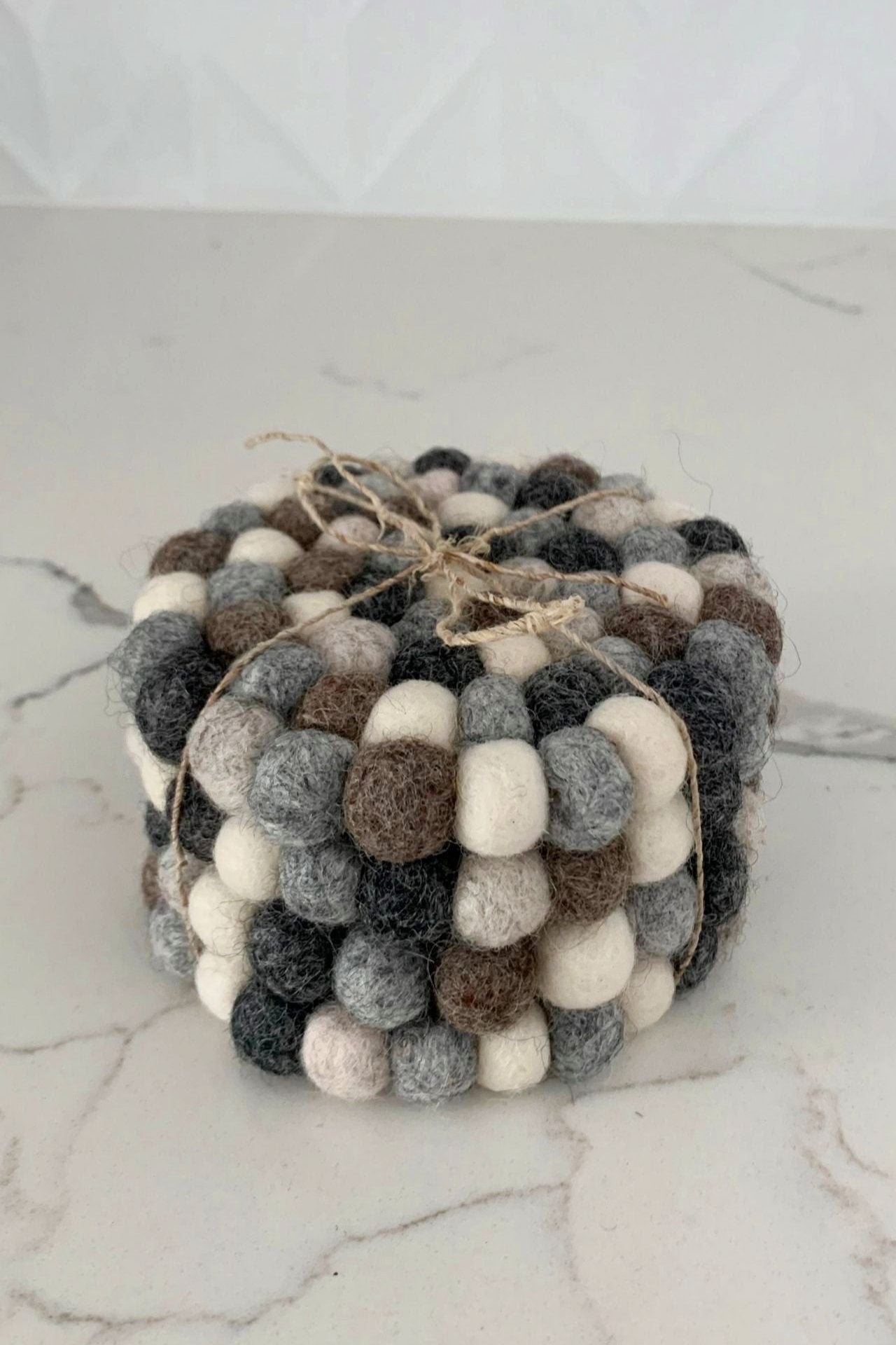 Felt Ball Coasters - Neutrals