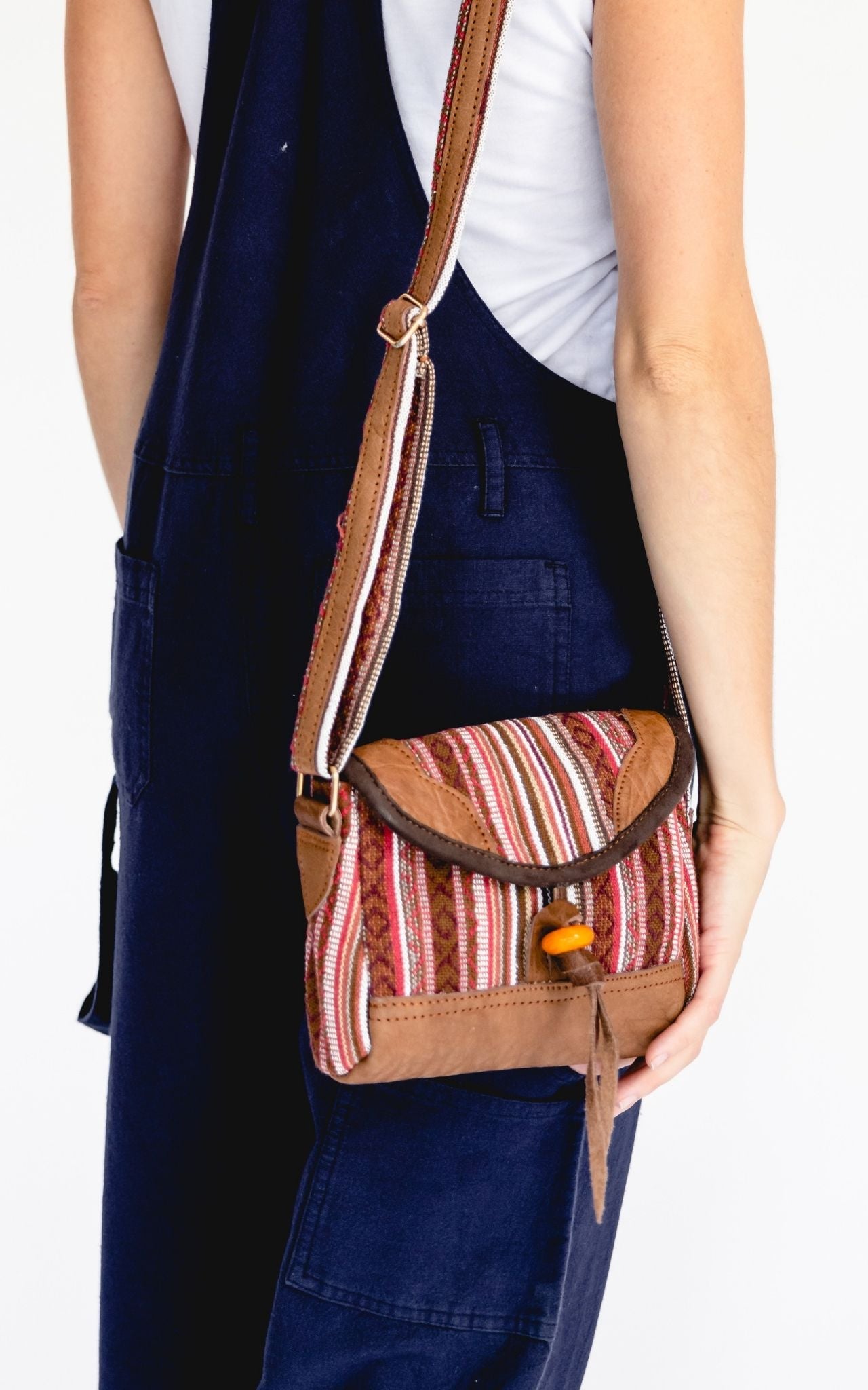 Buffalo Leather & Cotton Bag - Lilia