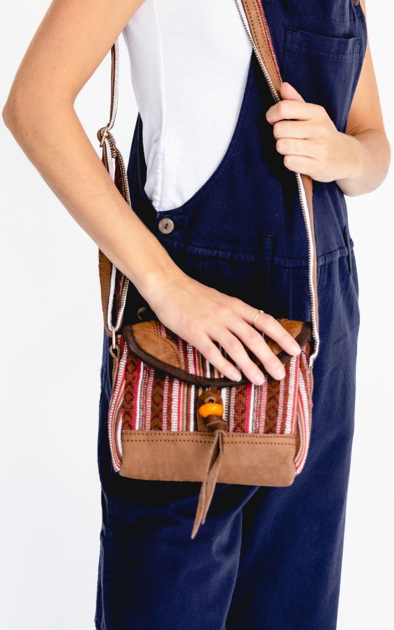 Buffalo Leather & Cotton Bag - Lilia