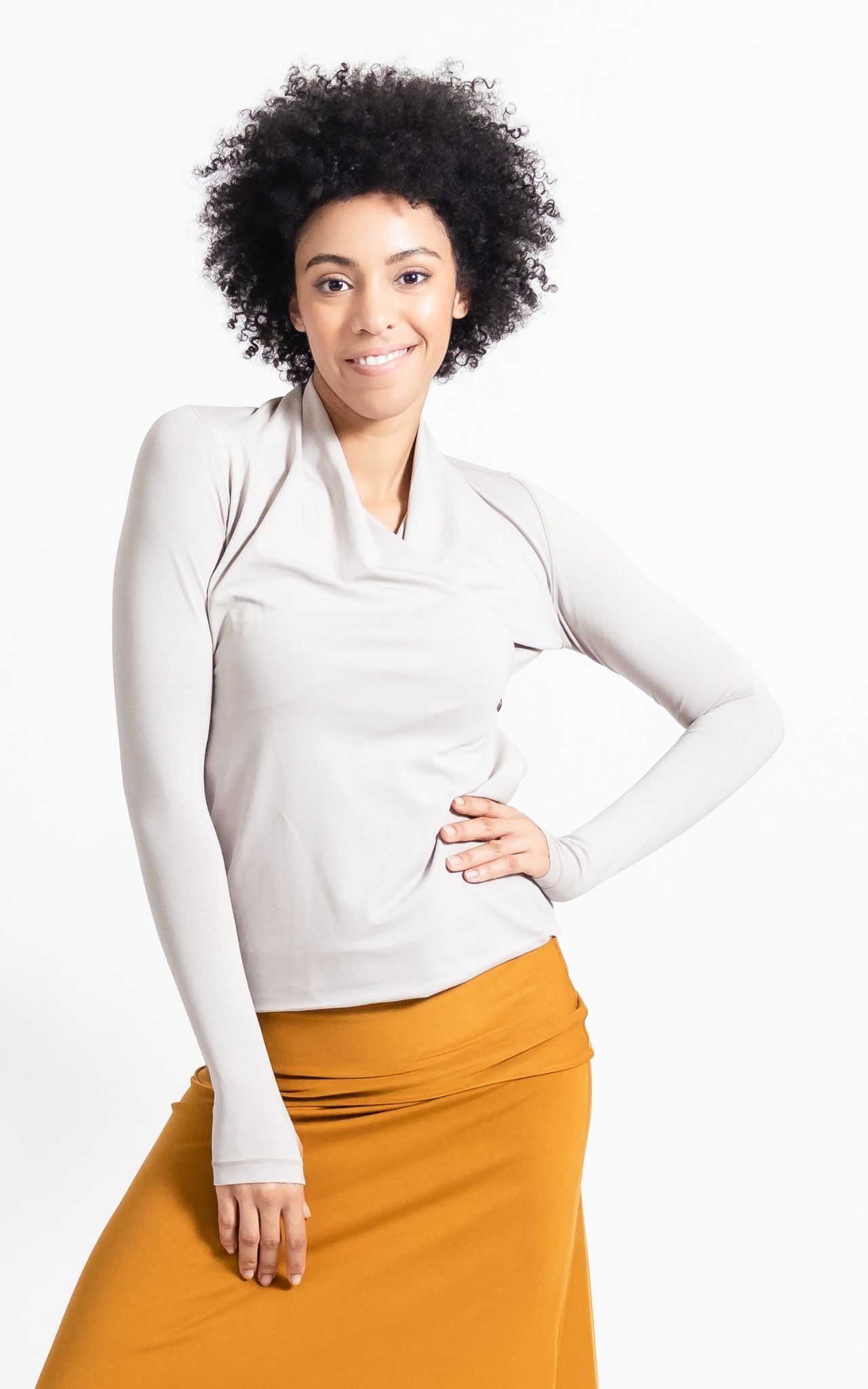 False Wrap Top - Oatmeal