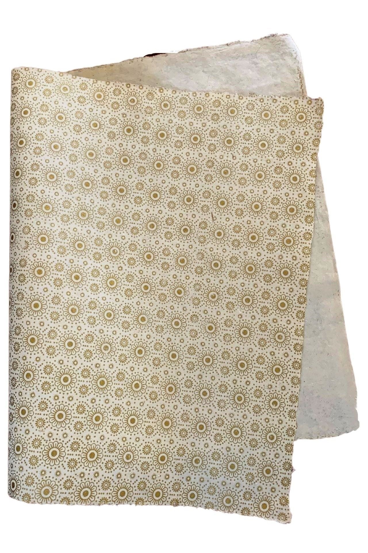 Gift Wrapping Paper - Gold on White