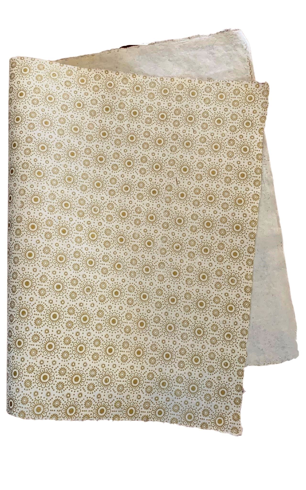 Gift Wrapping Paper - Gold Flower