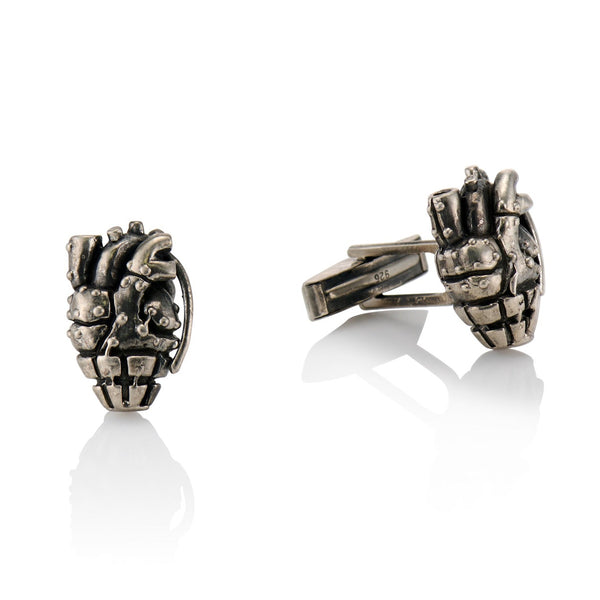 HEART GRENADE CUFFLINKS - cartography