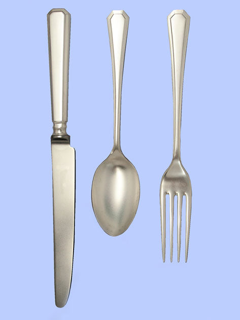 New Hand-Forged Silver Flatware - 'Art Deco' Grecian Pattern