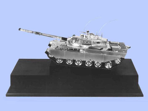 Silver scale army tank model