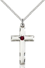 Learn More about Garnet Bead Cross (Sterling Silver) Image of Garnet Bead Cross (Sterling Silver)
