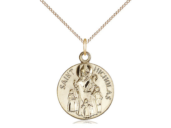 gold st nicholas pendant