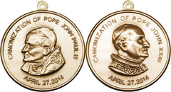 Learn More about Double Sided St John Paul II / St John XXIII Pendant (14 Karat Gold Filled) Image of Double Sided St John Paul II / St John XXIII Pendant (14 Karat Gold Filled)