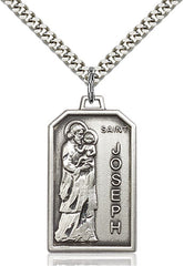 Learn More about St. Jospeh Sterling Silver Pendant Image of St. Jospeh Sterling Silver Pendant