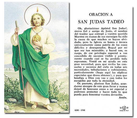 St Jude Holy Card Spanish | FREE Ship $49+ | Catholic ...