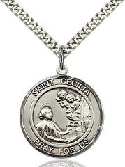 Learn More about St. Cecilia Sterling Silver Pendant Image of St. Cecilia Sterling Silver Pendant