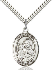 Learn More about Sterling Silver St. Joseph Pendant Image of Sterling Silver St. Joseph Pendant