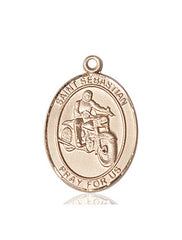 Learn More about St. Sebastian / Motorcycle Medal (14kt Gold) Image of St. Sebastian / Motorcycle Medal (14kt Gold)