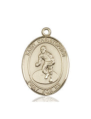 Learn More about St. Christopher/Wrestling Medal (14kt Gold) Image of St. Christopher/Wrestling Medal (14kt Gold)