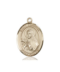 Learn More about St. Theresa 14Kt Gold Medal Image of St. Theresa 14Kt Gold Medal