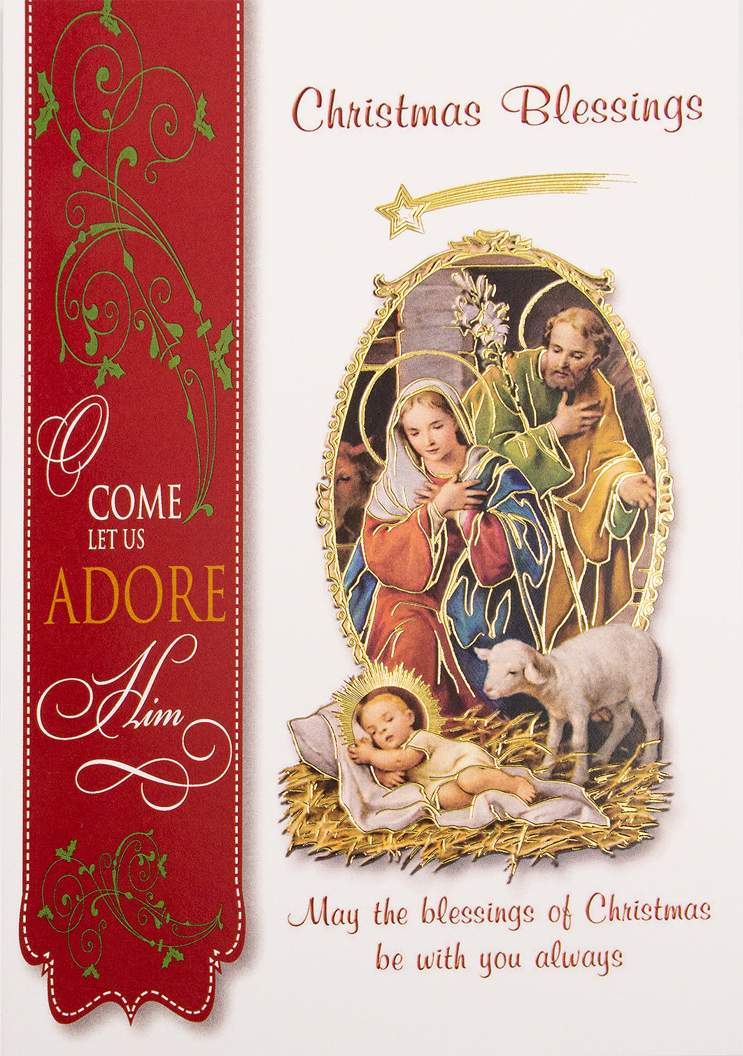 Christmas Nativity with Lamb Christmas Card (10 pack ...