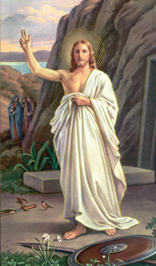 Risen Christ Holy Card Back Order No Date Free Ship 49 Catholic Online Shopping