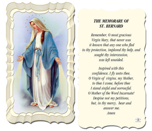 Memorare Of St Bernard Holy Card Free Ship 60 Catholic Online Shopping