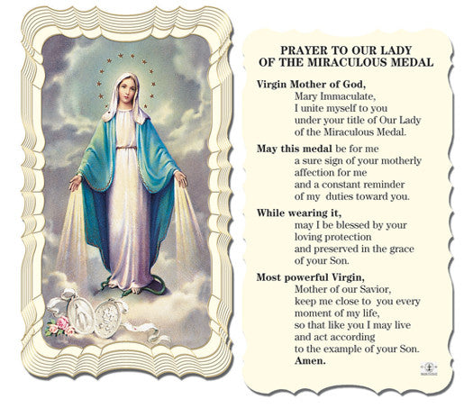 Our Lady Of The Miraculous Medal Prayer Card Out Of Stock 03 31 20 