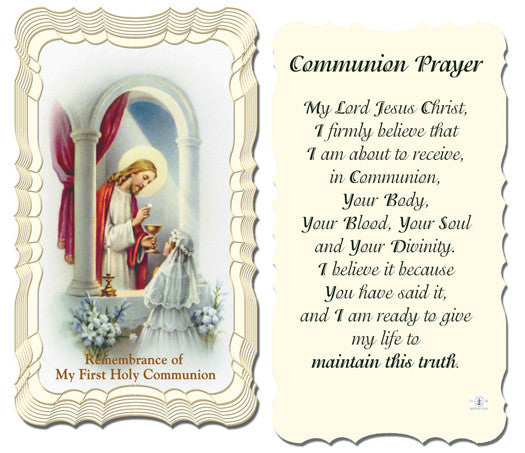 Communion Girl Holy Card — Catholic Online Shopping