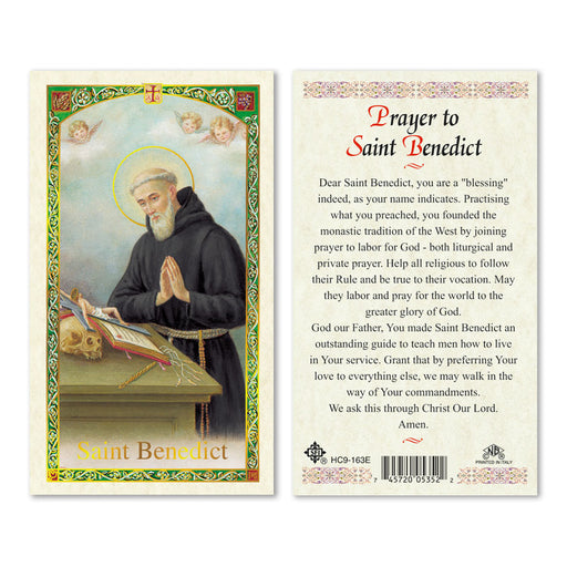 St. Scholastica Plaque & Holy Card Gift Set - Portraits of Saints