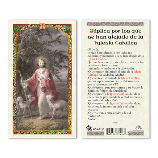 Holy Card of Salmo 23 - Lost Lamb - Spanish - F.C. Ziegler Company